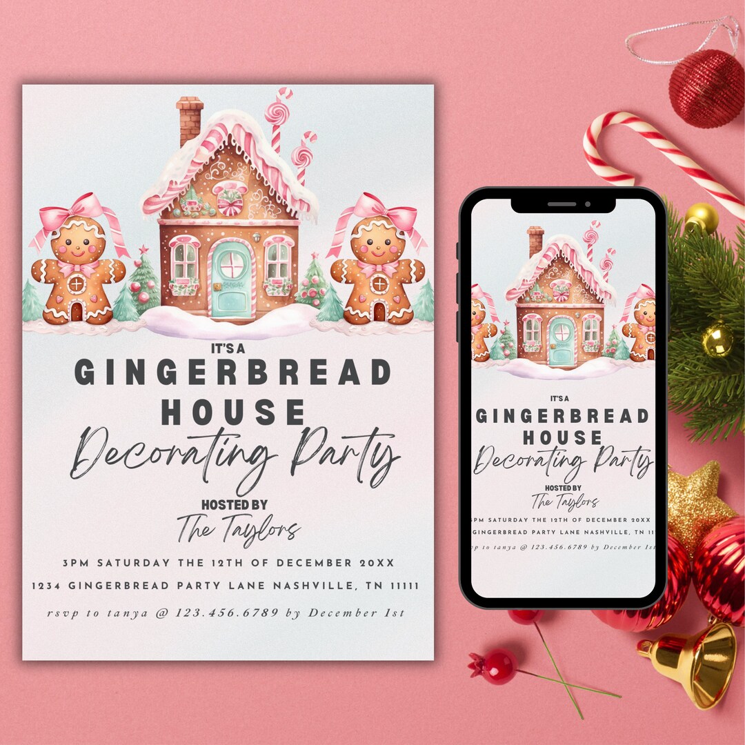 Free Gingerbread House Invitation Template Free Gingerbread House Invitation Template