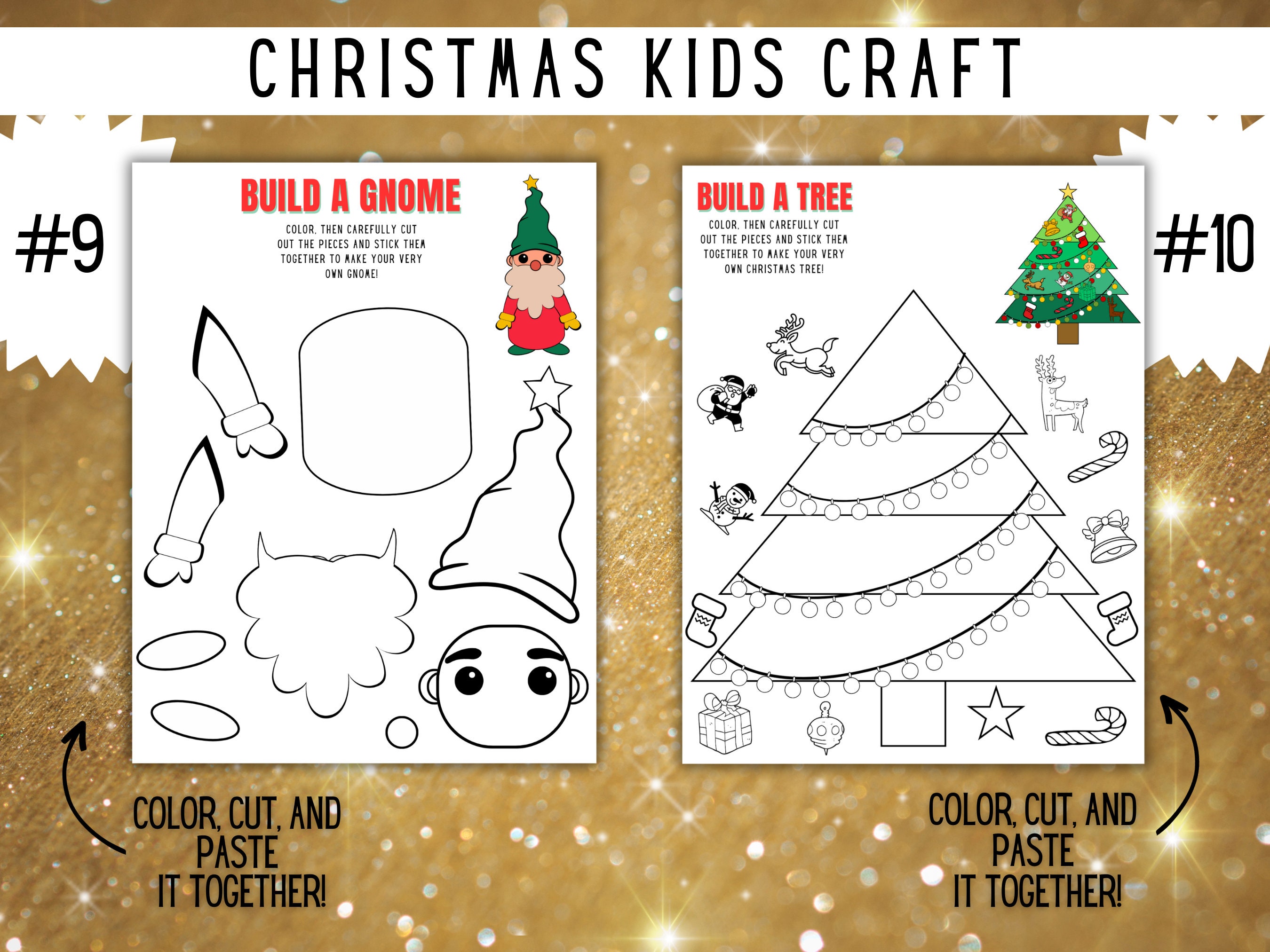 Printable Christmas Kids Crafts, Crafts for Christmas Party, Holiday ...