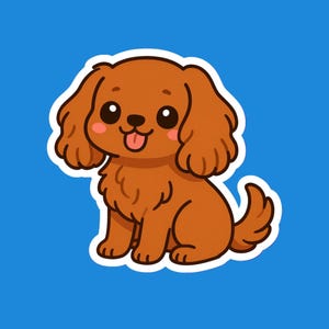 Cavalier King Charles Spaniel Kawaii Style Ruby - Flexible Fridge Magnet