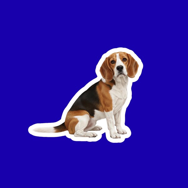 Beagle Watercolor Style Red White - Vinyl Stickers