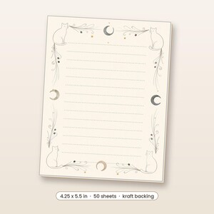 Celestial Cat Moon Watercolor Style - Notepad