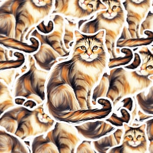 Torbie Cat Sticker, Vinyl Waterproof Cat Decal, Cute Torbie Kitty Art, Pet Lover Gift, Laptop Water Bottle or Notebook Sticker