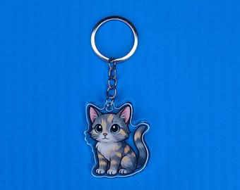 Verdünnter Schildpatt im Kawaii Stil - Acryl Schlüsselanhänger
