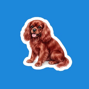 Cavalier King Charles Spaniel Ruby Sticker – Watercolor Vinyl Decal for Dog Lovers