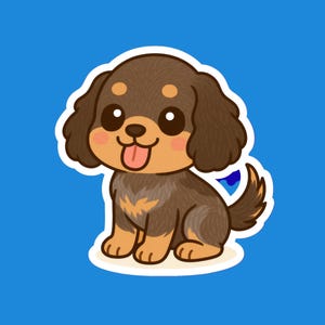 English Cocker Spaniel Liver Roan and Tan Vinyl Sticker | Kawaii Dog Art | Cute Dog Lover Gift | 3” Water-Resistant Vinyl