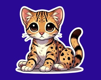 Ocicat Kawaii Style - Flexible Fridge Magnet