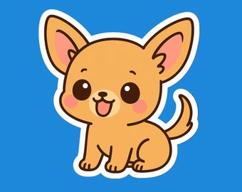 Chihuahua Fawn Dog Sticker – Cute Kawaii Style | Vinyl Die Cut Sticker (3 Inch)