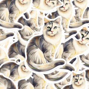 Diluted Calico Cat Sticker, Watercolor Cat Decal, Vinyl Waterproof Sticker, Pet Lover Gift, Cute Cat Laptop or Water Bottle Sticker