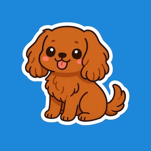 Cavalier King Charles Spaniel Kawaii Style Ruby - Flexible Fridge Magnet