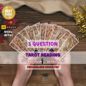 Lectura de Tarot de 1 Pregunta en PDF / Tirada de Tarot Intuitiva / Amor, Carrera, Claridad, Orientación / Lectura Personalizada de Cartas Psíquicas