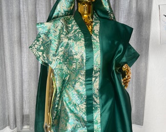 Robe boubou en mikado brocart/robe caftan/ caftan/boubou à broderie/ caftan owanbe/ robe boubou du Nigeria/robe caftan africaine