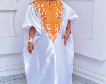 Robe boubou en mikado brodé/robe caftan/ caftan/ boubou/ caftan owanbe/ robe boubou du Nigeria/robe caftan africaine