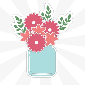 Mother's Day Flower Bouquet outline Cookie Cutters - STL 3D print Files