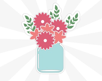 Mother's Day Flower Bouquet outline Cookie Cutters - STL 3D print Files