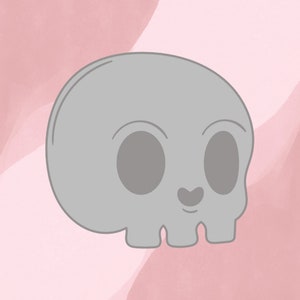 Digital STL File - Cute Halloween Skull Cookie Cutter STL Files - includes 4 sizes: 3&quot; 3.5&quot; 4&quot; 4.5&quot;
