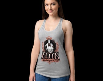 Damen Racerback Top | Figurbetontes Tanktop | Sporttop Damen | Leichtes Baumwoll-Top | Fitness Shirt | Yoga Top | Freizeit Top