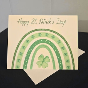 Happy St. Patrick&#39;s day greeting card. Lucky to call you friend card, Clovers and rainbows