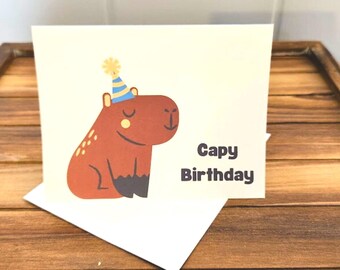 Capybara birthday card