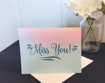 Miss you card, across the miles card