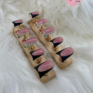 Black French Tip Duck Nails | Press on Nails | Duck Nails | Duck Press