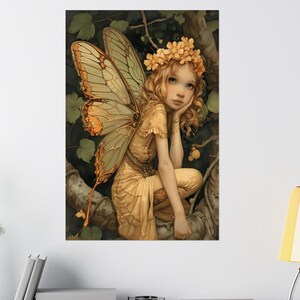 Tree Fairy Art Print: Fantasy Illustration for Nursery Decor