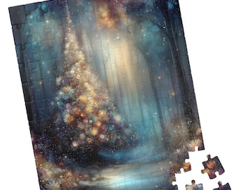Ethereal Winter Floral Tree Puzzle, Holiday Forest Jigsaw, Dreamy Fairycore Woodland Artwork, Fun Family Activity. Get Well Gift
