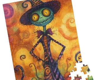 Whimsical Scarecrow Jigsaw Puzzle: Halloween Family Activity