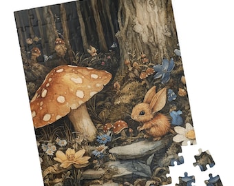 Whimsical Forest Animal Puzzle. Watercolor Art Jigsaw. Gift for Animal and Nature Lovers. Cute Woodland Creatures. Relaxing Indoor Activity