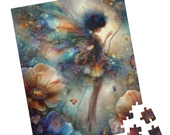 Enchanted Garden Fairy Puzzle, Luminous Floral Fantasy Art Jigsaw, Dreamy Fantasy Artwork, Gift for Kids & Adults