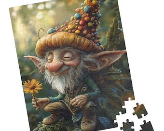 Nirbert  - Forest Gnome Jigsaw Puzzle. Gift for Holidays, Birthdays, Get Well, and Nursing Homes. Fun Tech Free Activity