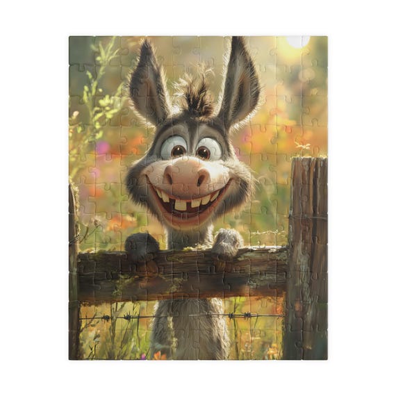 Happy Donkey Jigsaw Puzzle: Tech-free Fun Activity - Etsy