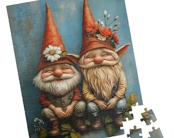 Gnome Waterfall Jigsaw Puzzle: Enchanted Magical Puzzle Gnome Jigsaw Puzzle Gnome Puzzle