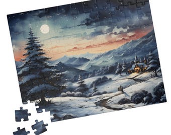 Country Sunrise Jigsaw Puzzle – Winter Landscape Art, Family Activity