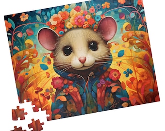 Floral Mouse Jigsaw Puzzle: Colorful Family Fun