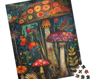 Fantasy Pilz Garten Puzzle: Technikfreier Spaß