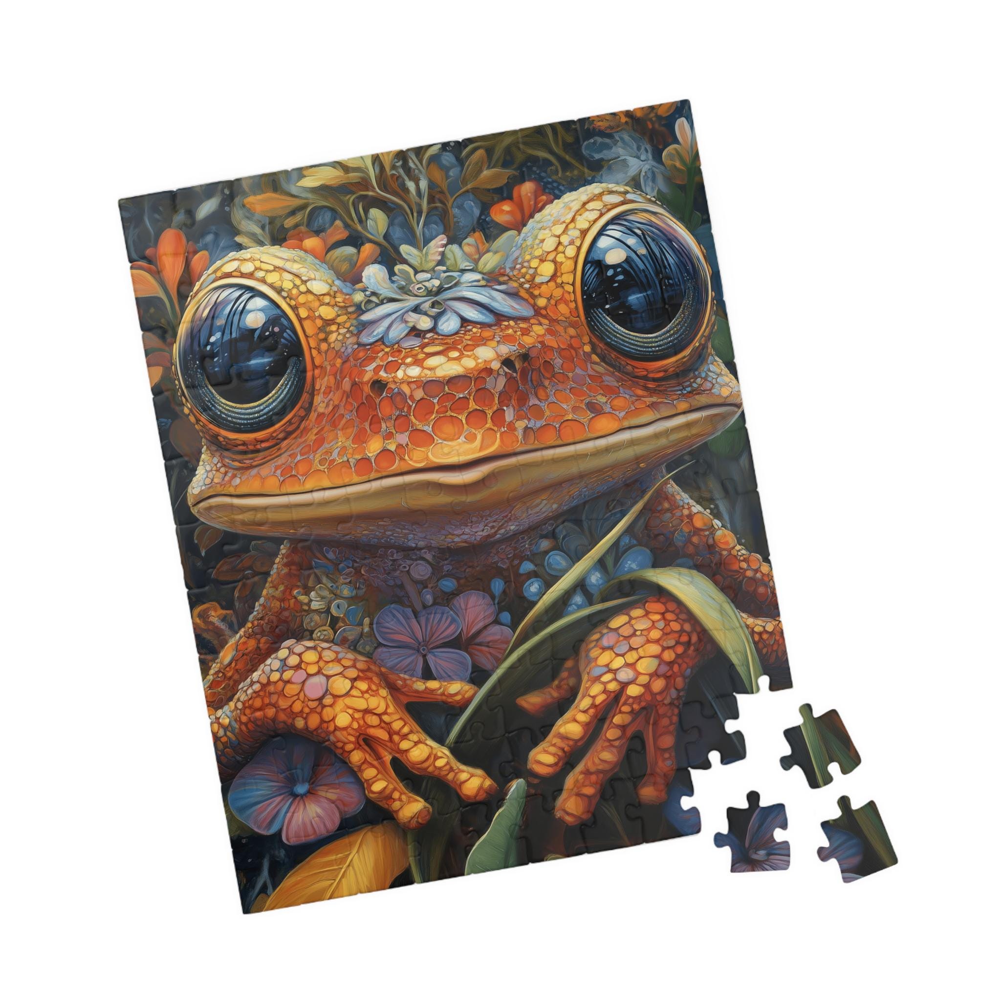 Orange Frog Art Jigsaw Puzzle: Vibrant Animal Lover Gift - Etsy