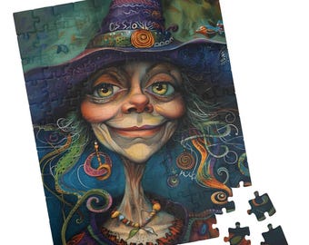 Paige - Silly Witch Jigsaw. Colorful Puzzle. Gift for Halloween, Holidays, Birthdays, Get Well, and Nursing Homes. Fun Tech-free Activity