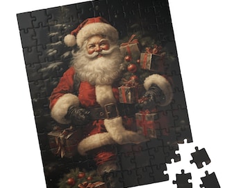 Classic Santa Portrait Jigsaw Puzzle. Great Gift for Holidays, Birthdays, Get Well, and Nursing Homes. Tech-free Family Fun Activity