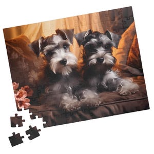 Puzzle con ritratto di cane Schnauzer: divertimento per famiglie