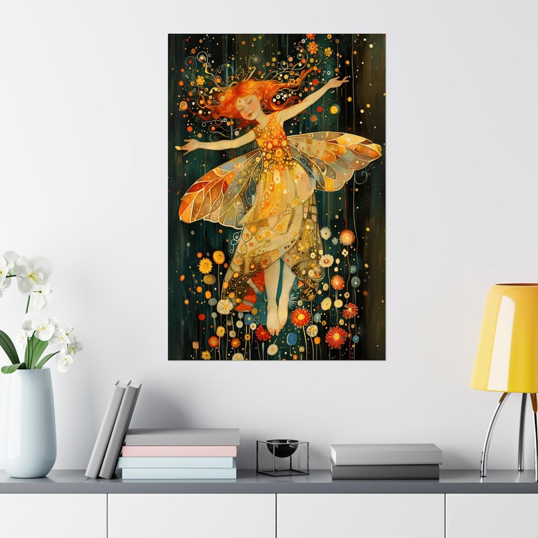 踊る妖精Vのアートプリント、カラフルな妖精バレリーナの壁飾り - Etsy