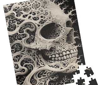 Fantasy Skull Sketch - Jigsaw Puzzle. Gift for Holidays, Birthdays, Get Well, and Nursing Homes. Fun Tech-free Activity