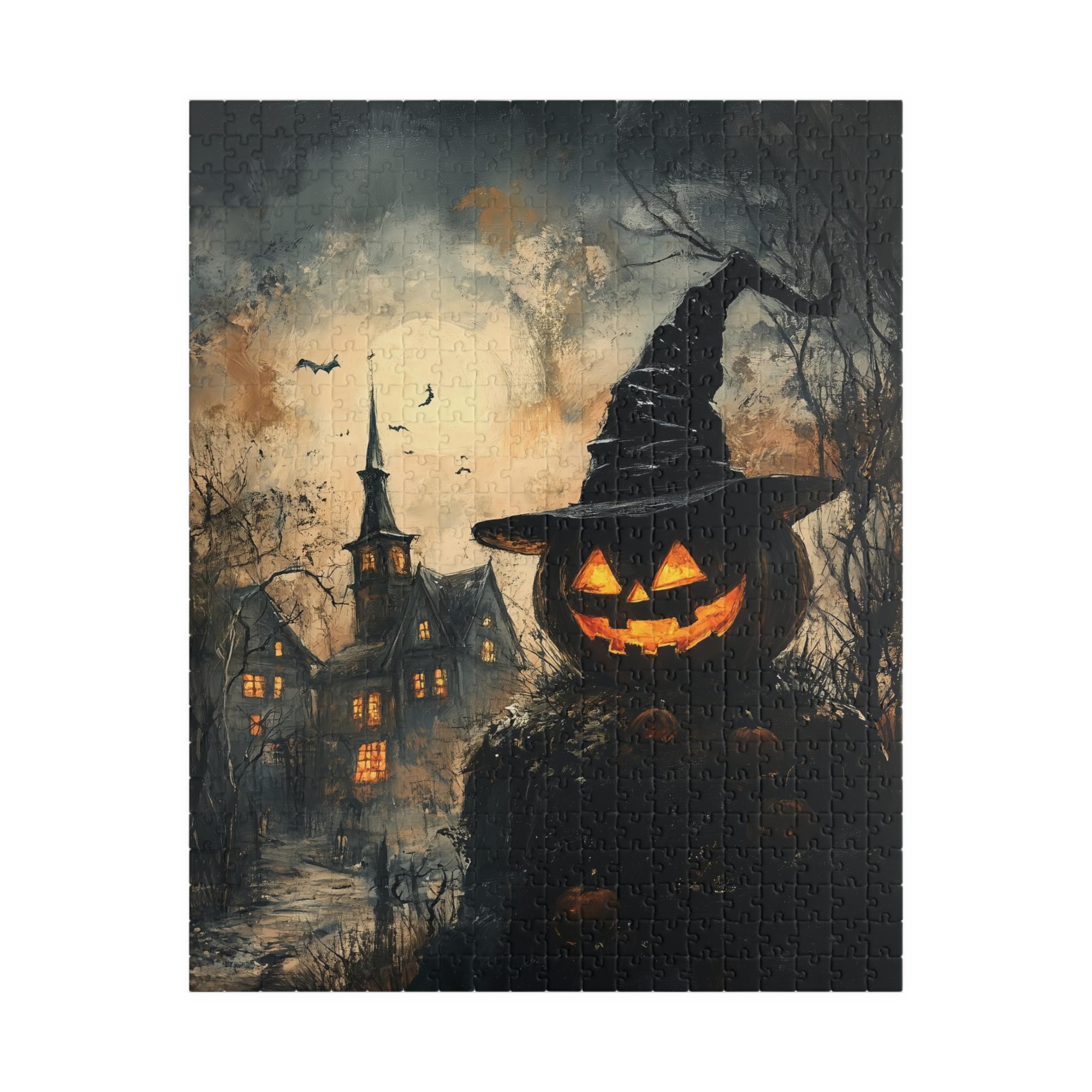 ハロウィンのジャック・オー・ランタン ジグソーパズル：魔女の