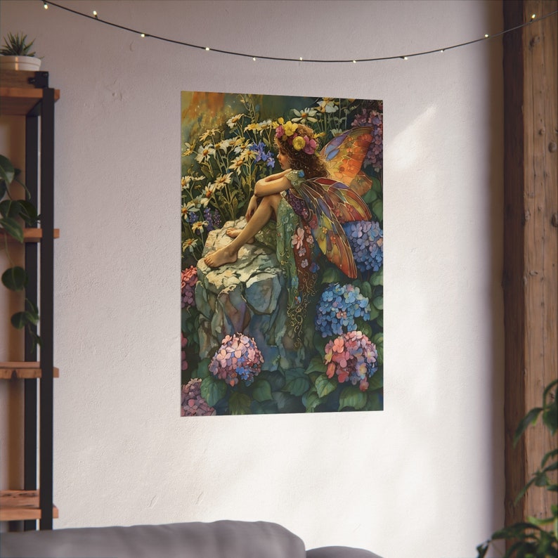 Hydrangea Fairy Art Print: Watercolor Fantasy Wall Decor - Etsy