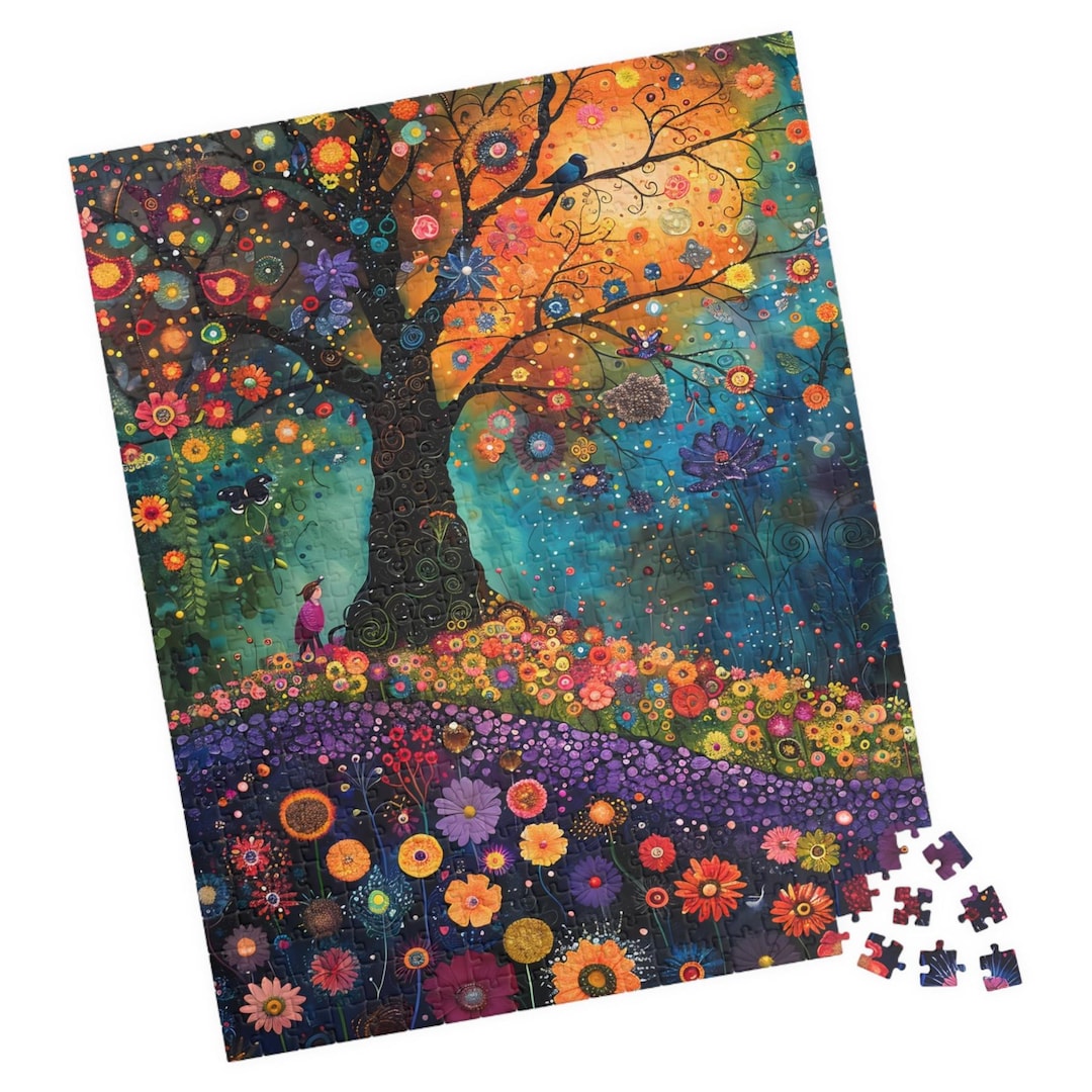 Floral Meadow Jigsaw Puzzle: Whimsical Fantasy Art - Etsy