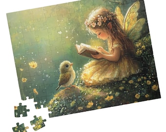 Fairy Reading to Bird Jigsaw Puzzle: Enchanted Woods Fantasy
