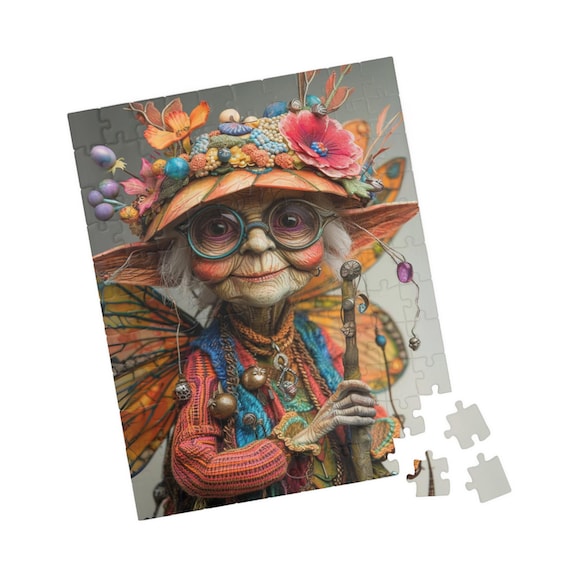 Cordelia - Fairy Godmother Puzzle. Funny Old Ladies Jigsaw. Unique