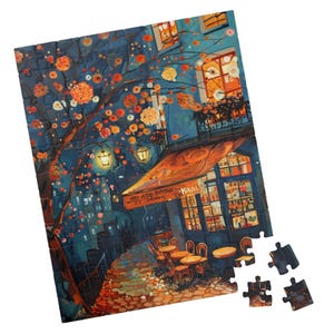Parisian Cafe - Impressionist Style Jigsaw Puzzle. Tech-free Activity. Great Gift for Birthdays, Paitents, and Nursing Homes