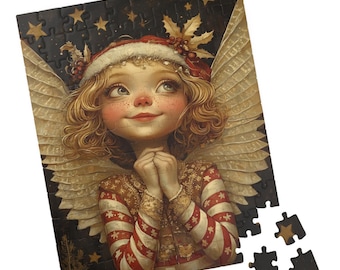 Grateful Angel - Folk Art Jigsaw Puzzle. Gift for Holidays, Birthdays, Get Well, and Nursing Homes. Fun Tech-free Activity