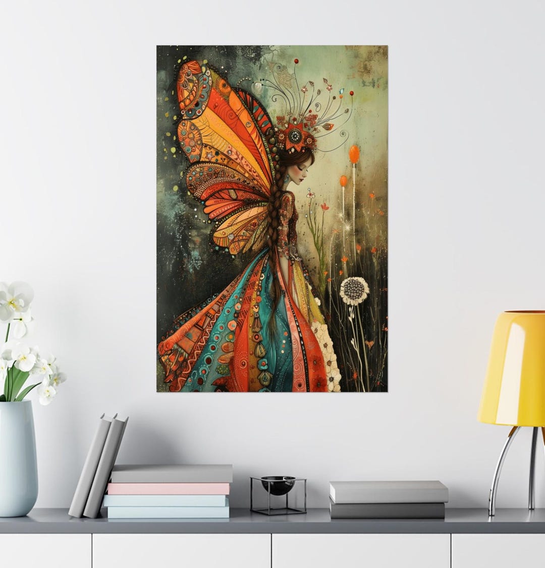 Fairy Princess Patchwork Art Print/poster. Folk Art/boho Faerie Wall ...