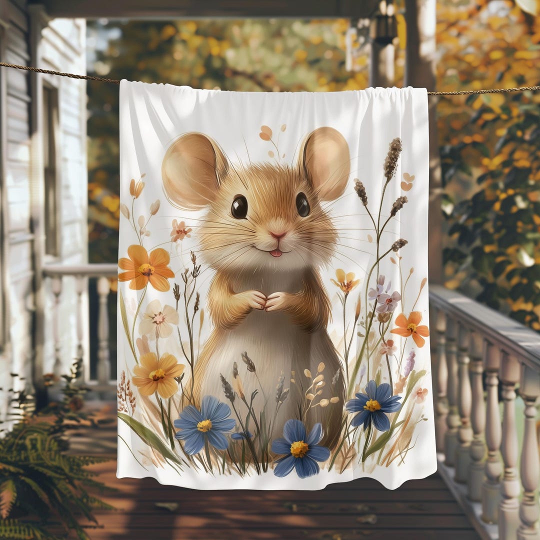 Cute Field Mouse - Soft Light Weight All Seasons Blanket. Gift for ...